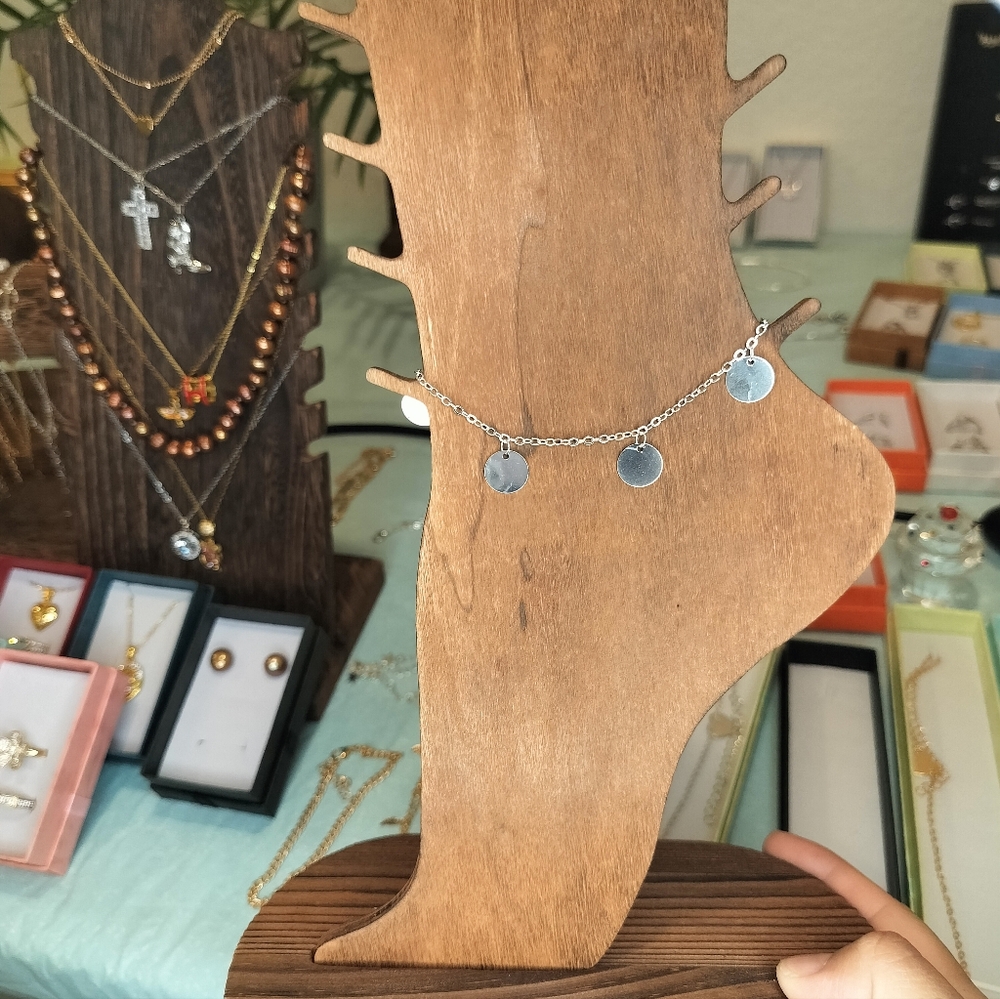 Silver rounds Anklet